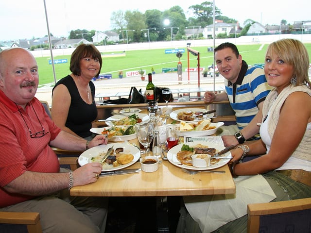 Derry and Donegal people enjoying a night at Lifford races in June 2005.