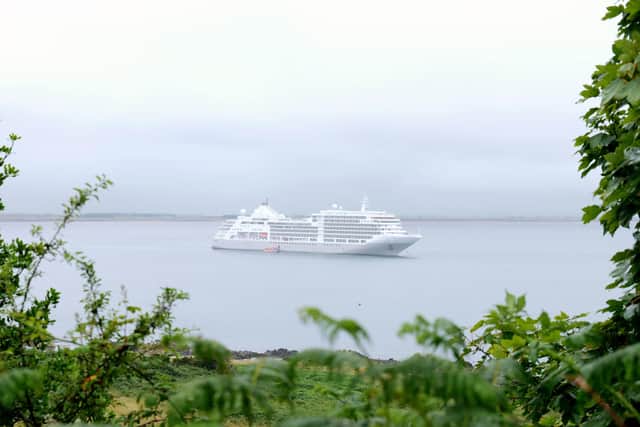The Luxury Silver Spirit Cruise Ship on its inaugural visit to Donegal.