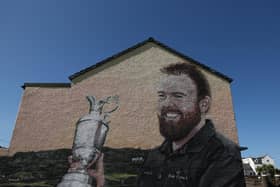 A mural of Shane Lowry, the last winner at Portrush, on the side of a house in the town prior to The 153rd Open championship. (Photo by Richard Heathcote/Getty Images)