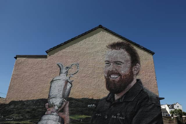 A mural of Shane Lowry, the last winner at Portrush, on the side of a house in the town prior to The 153rd Open championship. (Photo by Richard Heathcote/Getty Images)