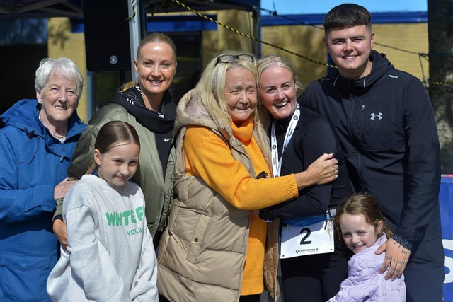 Liam Ball’s daughter Leanne (second from right) with family members. Photo: George Sweeney