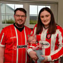 Local couple Shaun McGrath and Caoimhe McCallion have named their 10 weeks old baby boy Jamie Mark McGrath after Derry City striker Jamie McGonigle. Picture by George Sweeney