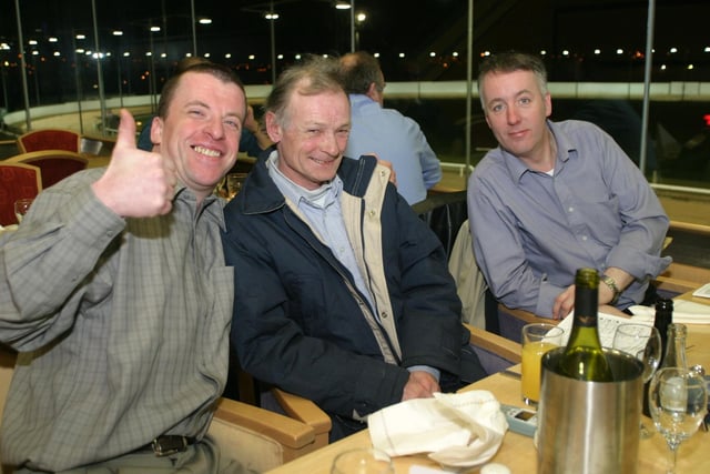 Enjoying a night out at the Lifford race track in March 2004.