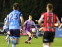 Derry City keeper 's Brian Maher produced a stunning save against UCD when Derry were under the cosh in the first half of Friday's match.