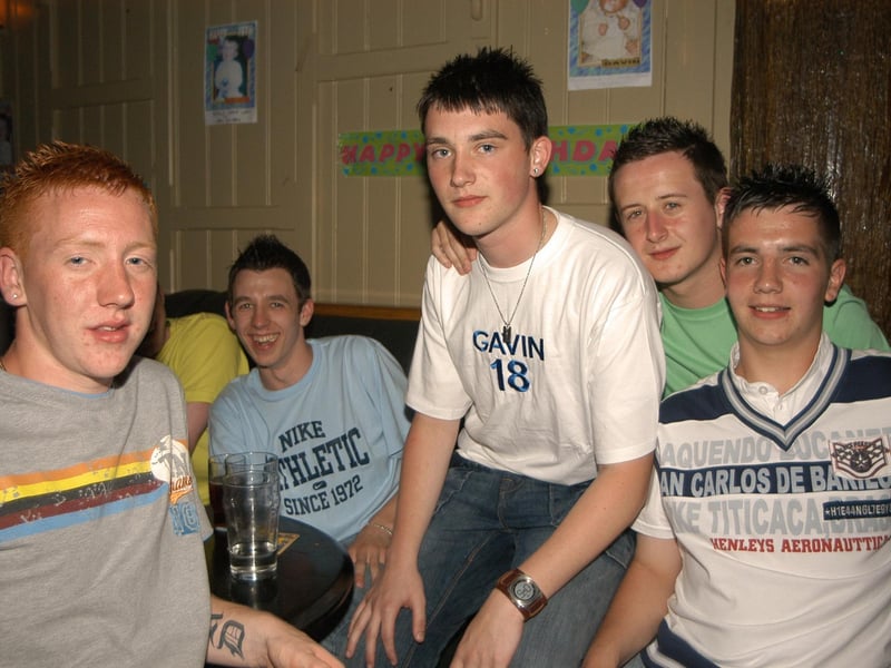 Birthday Boy GavinDoherty John,Paddy, Sean and Jason enjoying the party in the Dungloe. 0170/dd : .