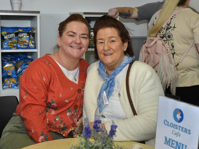 Emma and Doris Sharkey pictured the newly opened Cloisters Café based in Aras Cholmcille in the grounds of St Columbas Long Tower Church. Photo: George Sweeney
