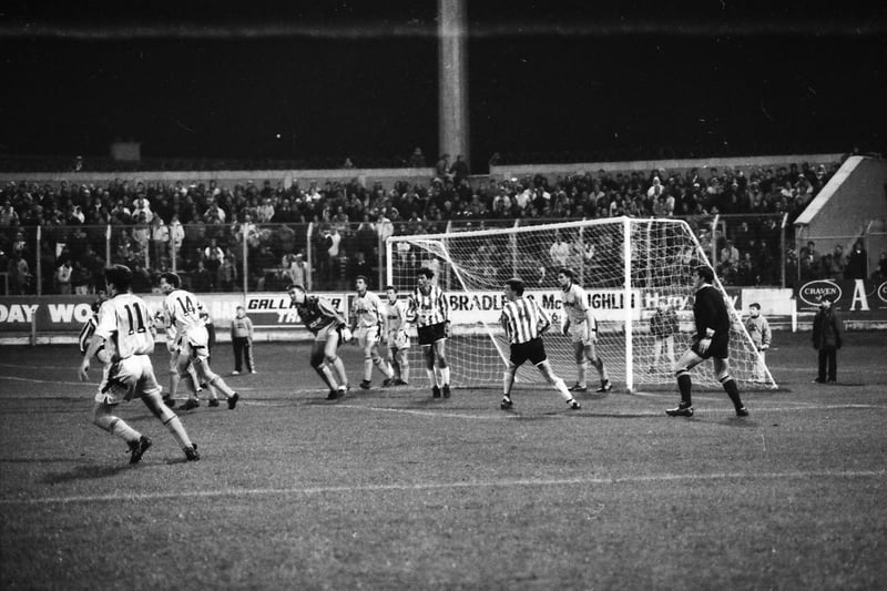 Action from Derry City's 0-2 mid-season friendly loss to Manchester City in 1992.