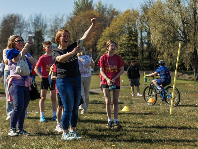 Participants in the Children's Try-A-Tri in memory of Caina Healey. Michelle Campbell/Micam Photography