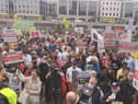 Tens of thousands of people joined a demonstration in Dublin in 2021.