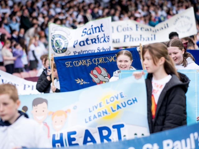 Participants at the Derry Diocese Fan The Flame annual Mass 2025 in Celtic Park.