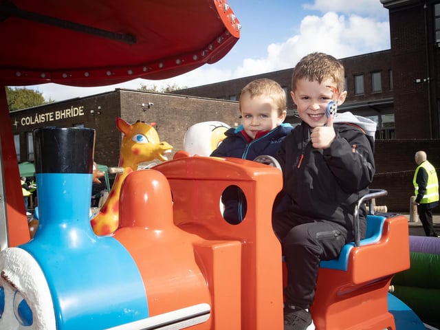 The Gill brothers - Eoin and Aodhan having fun on one of the rides at Saturday's Festival. (Photos: Jim McCafferty Photography)