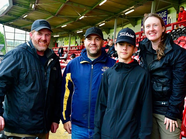 Derry City supporters pictured before Friday's game against Waterford at Brandywell.