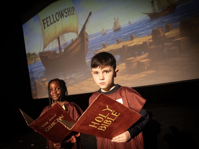 Two of the pupils going through final rehearsals at the Playhouse on Friday morning. (Photos: Jim McCafferty Photography) : .
