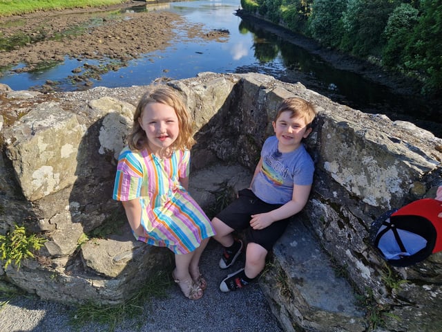 Evie and Davin in Swan Park.