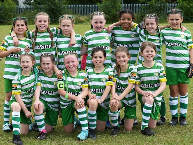 The Top Of The Hill Celtic girls under-9's team at Wilton Park.