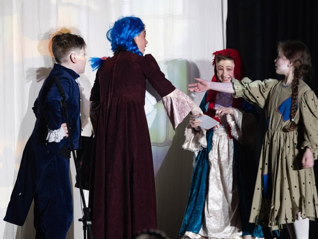 One of the many magnificent scenes from the Steelstown PS P7 show 'Cinderella Rockerfella.'