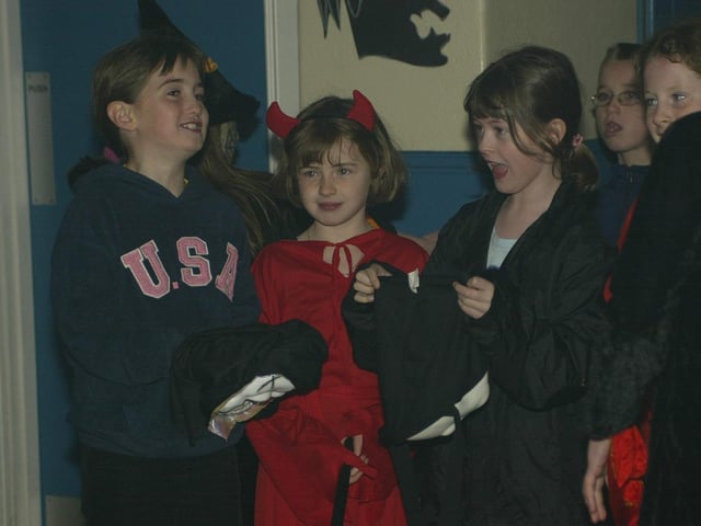 Young people boogying at a Halloween Disco in 2003
