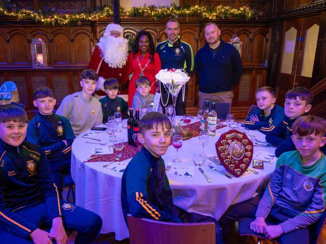 The Mayor Councillor Lilian Seenoi-Barr hosted a Christmas Community event at the Guildhall for people from across the Derry City and Strabane District Council area on Sunday. Picture Martin McKeown. 01.12.24 : Mayor's Community Christmas Party