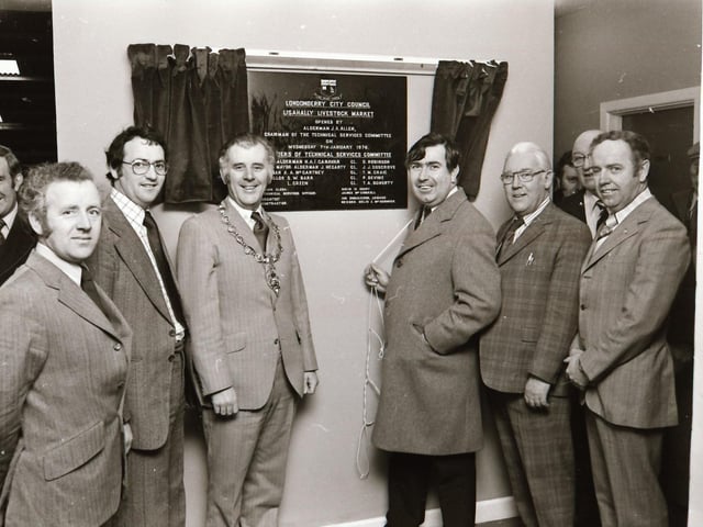 Mayor Ivor Canavan opening of the Livestock Mark at Lisahally.