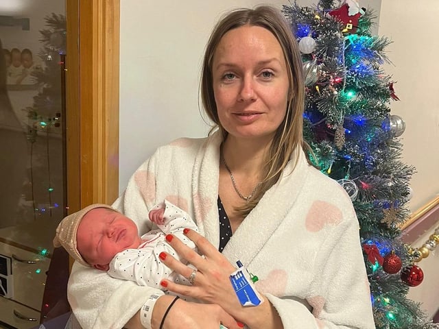 A baby girl Solomia Shudiehova was born at 7:41am to Poliina and Serhii originally from Ukraine now living in Derry, weighing 7lbs 5oz.