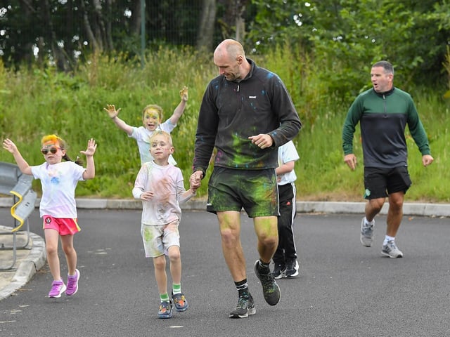 Children’s ‘Colour Dash’ at Na Piarsaigh prior to the club’s Dermot McCrossan Canter the Corrody 5km event, held on Sunday evening last. Photo: George Sweeney