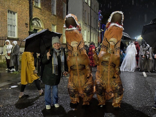 Revellers in costume during the 2025 Halloween festivities in Derry’s city centre. Photo: George Sweeney