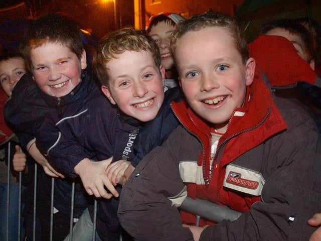 From left, Shea, Joe, and Pat Kelly. (0612PG63) : Christmas in Inishowen in 2005.