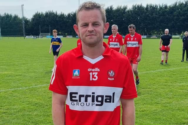 Raymond Wilkinson hit 0-2 as Derry Masters defeated Antrim in Swatragh on Saturday.