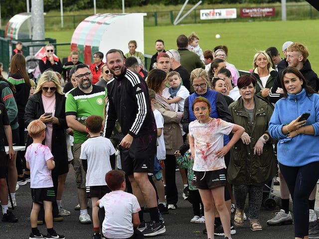 Children’s ‘Colour Dash’ at Na Piarsaigh prior to the club’s Dermot McCrossan Canter the Corrody 5km event, held on Sunday evening last. Photo: George Sweeney