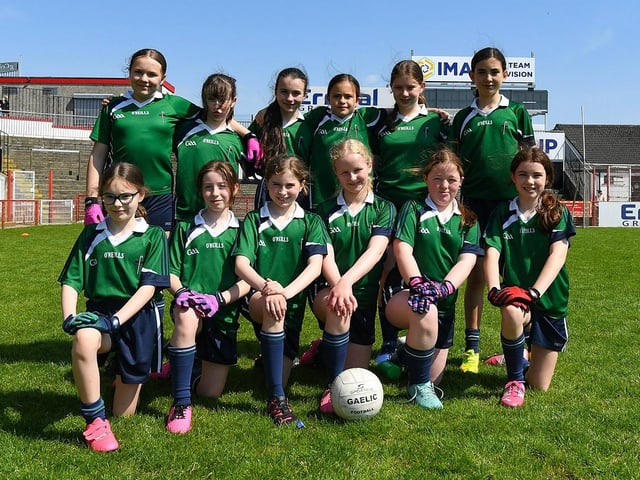 Derry Primary Schools Girls Finals at Celtic Park: Good Shepherd Primary School, winners of the Bowl. Photo: George Sweeney.