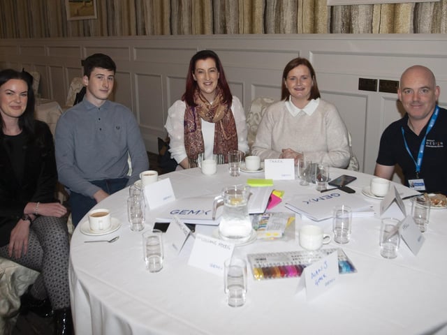 Group pictured at Tuesday’s GEMX event at An Grianan Hotel, Burt, County Donegal. From left, Sharon Harkin, NWRC, Caolan Black, Terex, Niamh Hand, Terex, Leona McGee, Terex and Philip Devlin, NWRC. 