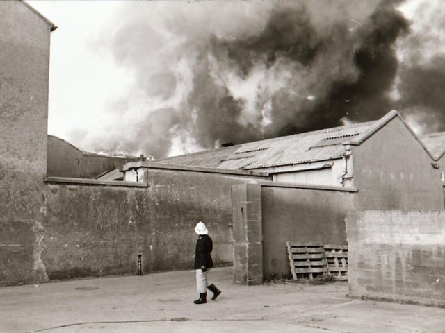 Fire at Grants Pork store, Bishop Street.