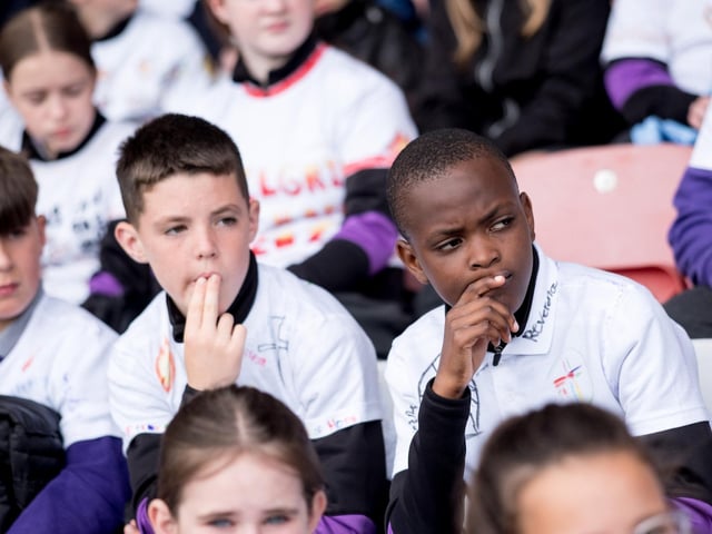 Participants at the Derry Diocese Fan The Flame annual Mass 2025 in Celtic Park.