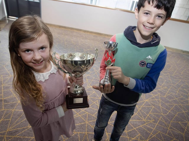 Family Feis - P3 pupil Amy Langan with her big brother James at Saturday's Charity Feis. : Foyle School of Speech and Drama's fantastic annual charity feis for the Foyle Hospice