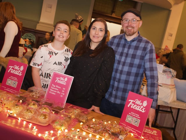The owners of Wee Treats at their stall at the Derry Business Collective’s Christmas Market in St Columb’s Hall on Sunday.