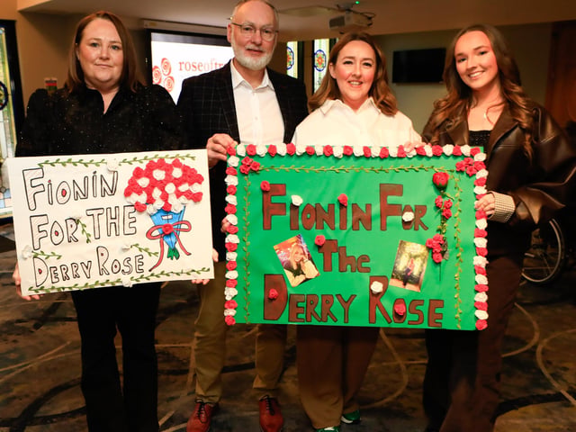Supporting Fionin Duddy, parents Martin and Emma Duddy. On left, Sabrina Right, and on right, Tara (sister). at the Derry Rose of Tralee selection held in the Everglades Hotel. (Photo - Tom Heaney, nwpresspics)