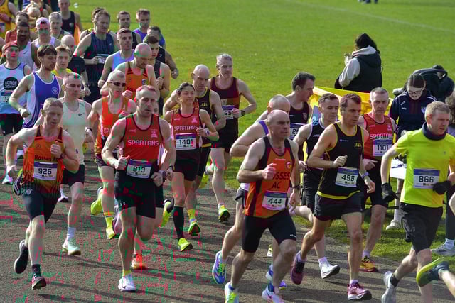 Runners set of in the Bentley Group’s Walled City 10 Miler, from St Columb’s Park on Saturday morning. Photograph: George Sweeney
