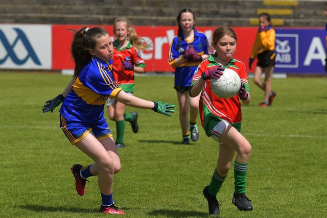 Glendermott versus Sacred Heart in Celtic Park last week. Photo: George Sweeney.  DER2321GS – 150