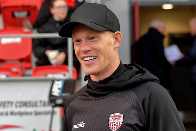 Wigan Athletic and Republic of Ireland international James McClean at the game between Derry City and Shamrock Rovers.Photo: George Sweeney. DER2318GS – 30