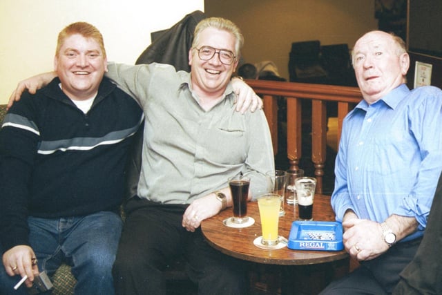 John, Martin and Joe Gallagher at the PO Club. 191202HG77:2003 Party Pics