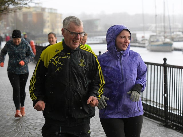 The rain and cold didn’t deter runners from participating in the weekly Derry City Parkrun on Saturday morning last. Photo: George Sweeney