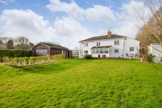 This three bed house in Trampers Lane, Boarhunt, near Fareham, is on the market for £825,000. It is listed by Fine and Country.