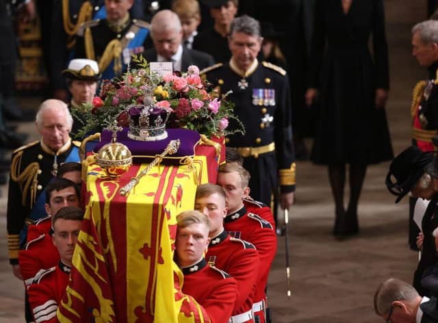 David Sanderson, front right, was one of the pallbearers. Picture by Ian Vogler (Getty Images).
