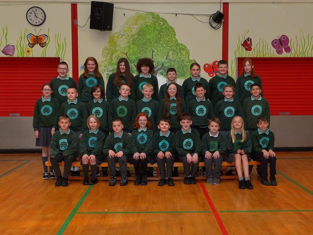 Mrs Lally’s P7 leavers class at Oakgrove Integrated Primary School. Photo: George Sweeney. DER2320GS – 63