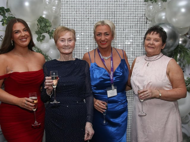 Rebecca McDermott, Nora Mallon, Nicole McElhinney and Christina Morrison pictured at Northlands Centre’s 50th Anniversary Gala Dinner held in The Everglades Hotel. (Photo - Deirdre Heaney, nwpresspics)