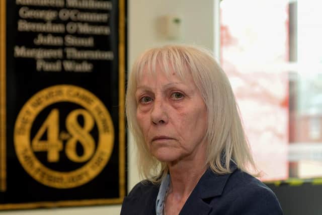 Finola McDevitt, Susan Morgan's best friend, who has said a verdict of 'unlawful killing' was the only just course in the Stardust inquest. Photo: George Sweeney