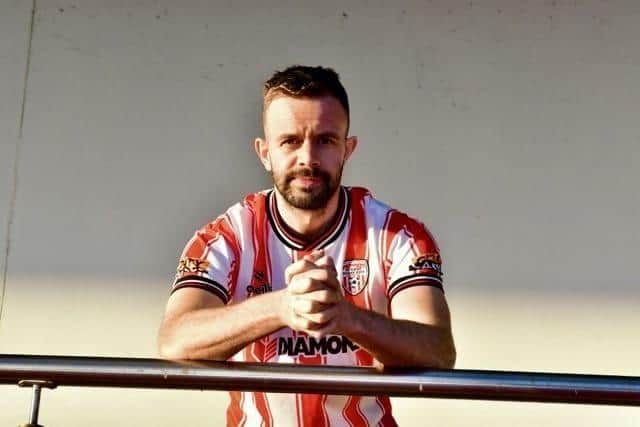 Robbie Benson was unveiled as a new Derry City signing at Owenbeg. Photo by Kevin Morrison.