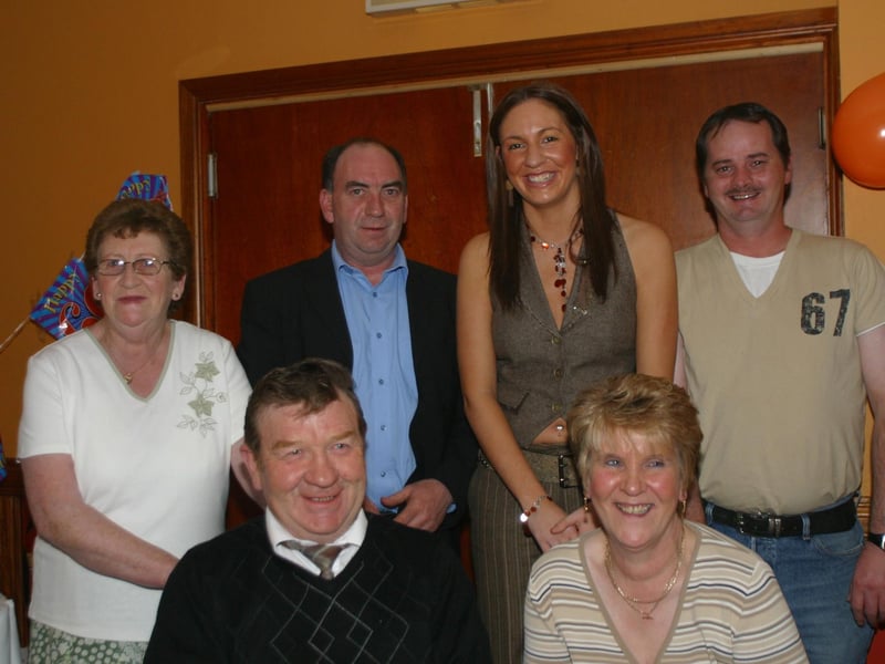Noel pictured with family friends and relations at the party. 254 /dd : .
