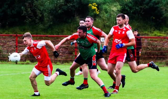 Ruairi Rafferty grabbed the key goal as Drumsurn defeated Banagher in Fr. McNally Park.