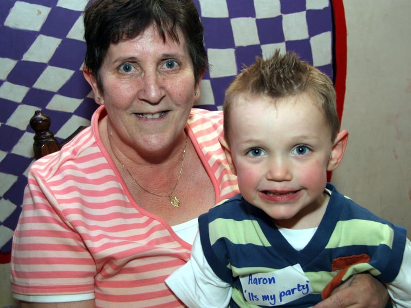 Aaron enjoys his birthday party with his granny Phyllis 0265JML : .